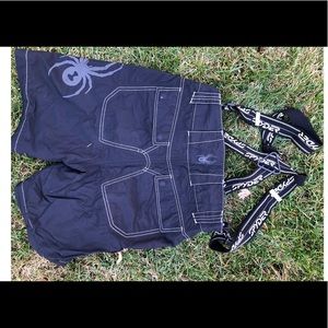 Spider dual zipper race shorts